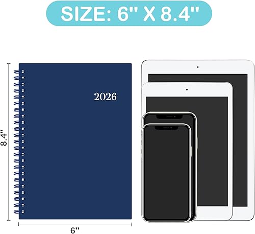 Vista 33 de Agenda 2026 – Agenda 2026, enero 2026 a diciembre 2026, 6.3 x 8.4 pulgadas, agenda 2026 semanal y mensual, pestañas coloridas, cubierta de Negro