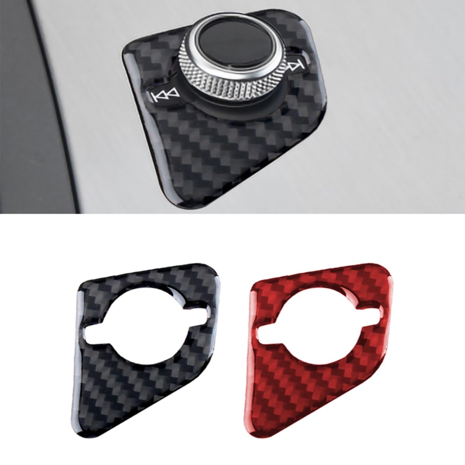Manopola multimediale con Guida a Sinistra Coperchio del Pannello dei Pulsanti Trim Sticker Decal Accessori per Auto Fibra di Carbonio(2) per Q7 2016-2019