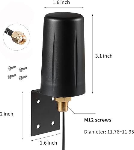 Miniatura 8 de Antena WiFi de doble banda de largo alcance (4 unidades), Eifagur 9dbi 2.4GHZ 5.8GHZ Conector RP-SMA con base magnética para cámara IP, router WiFi,