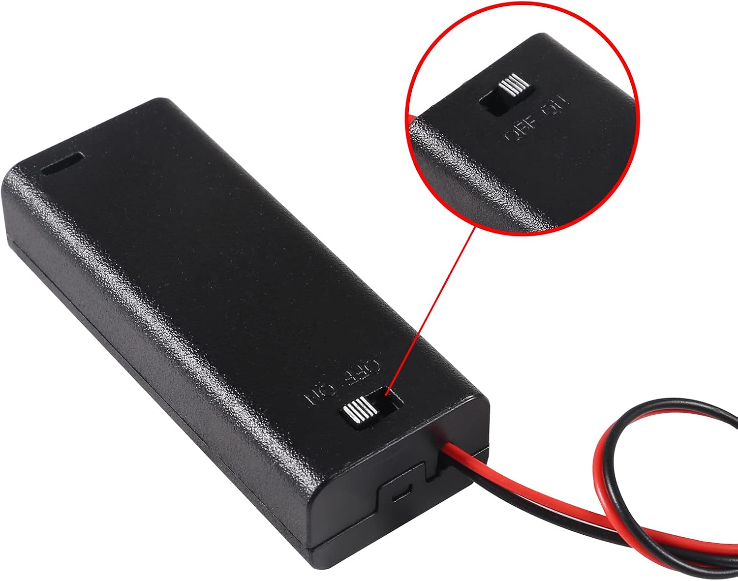 6PCS AAA Battery Holders 2 x 1.5V AAA Battery Case Holder with Wire Leads and Back Cover(2 Slots x 1.5V)