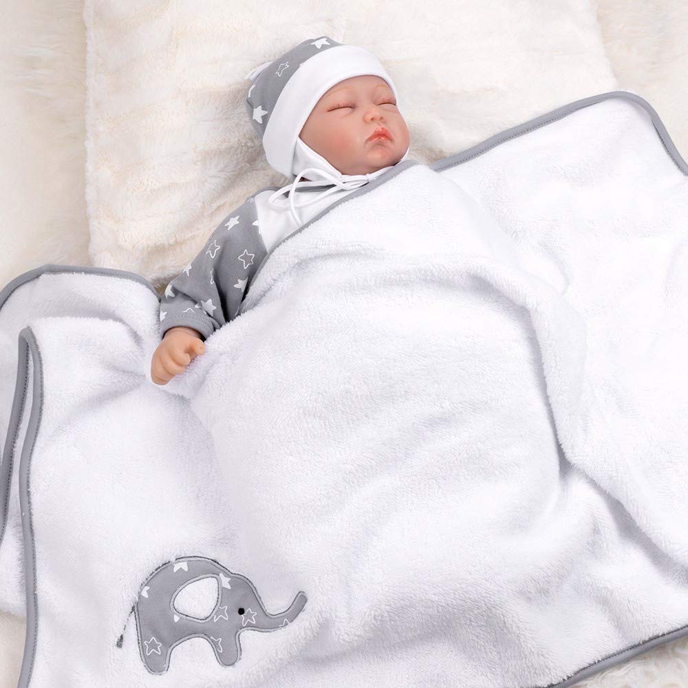 Baby Sweets Baby equipamiento inicial unisex blanco gris Diseño: Little Elephant Juego de 15 piezas para recién nacidos y niños pequeños Tamaño: blanco blanco gris Talla:Newborn (56)