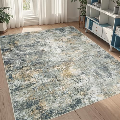 5x7 Area Rugs for Living Room Rug Washable: Abstract Tumble Large Rug for Dining Room Bedroom Carpet Non Slip 5 by 7 Indoor Modern Nursery Home Office Alfombras para Salas Modernas Multi