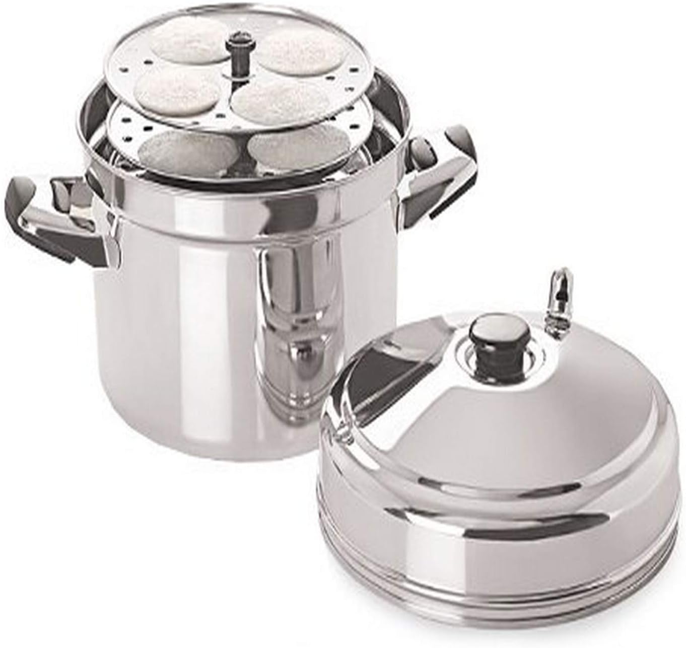 Tabakh IC-206 6-Rack Stainless Steel Idli Cooker with Strong Handles, Makes 24 Idlis