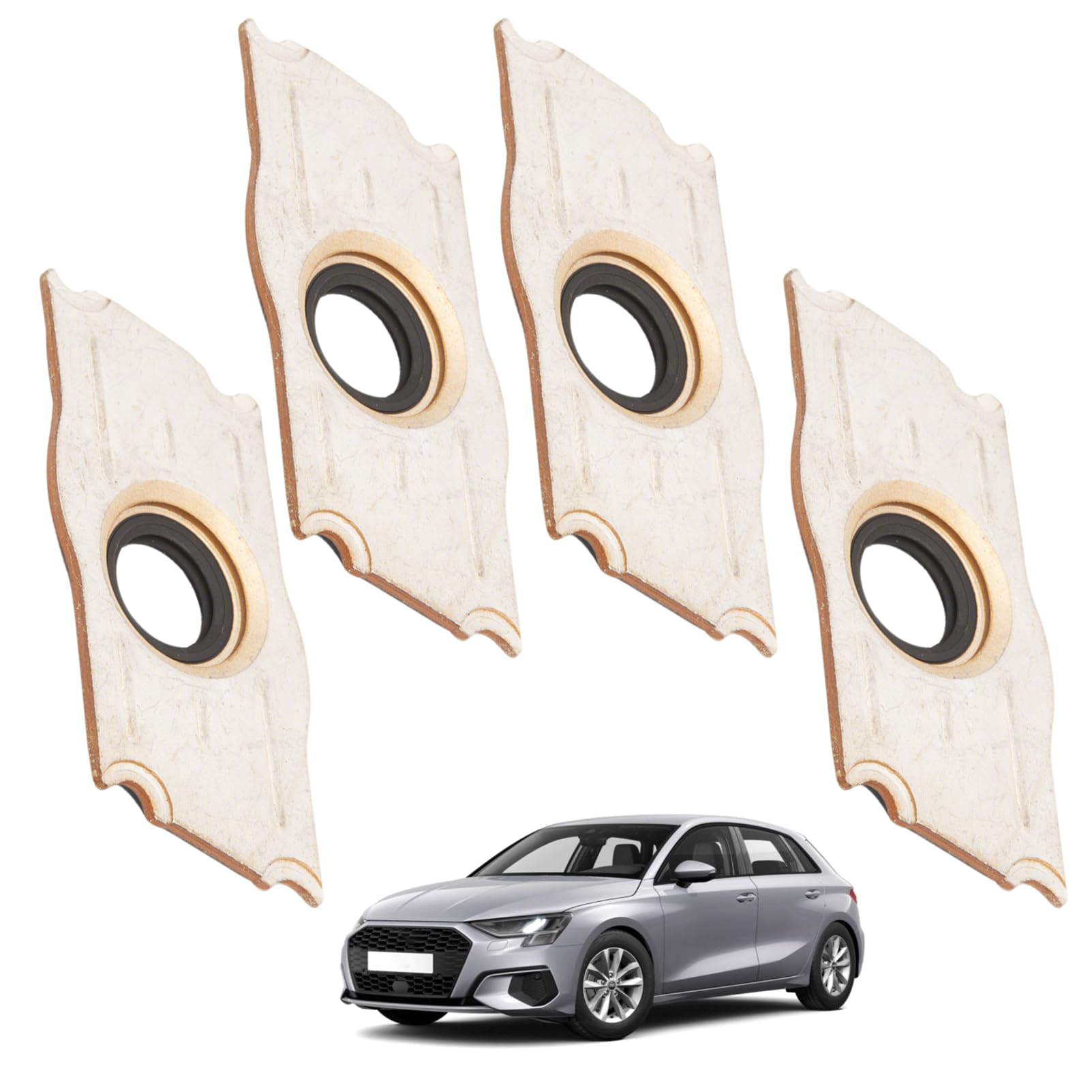 4 Guarnizioni per Cappuccio di Tenuta Iniettore 03L103113 per A3 8P, A4 B8, A5, A6, 4F, C6, Q5, TT, Golf, Pa-ssat, Ti-guan, Beetle, Je-tta, Altea, Exeo, Leon, Superb, Yeti 2.0 TDI