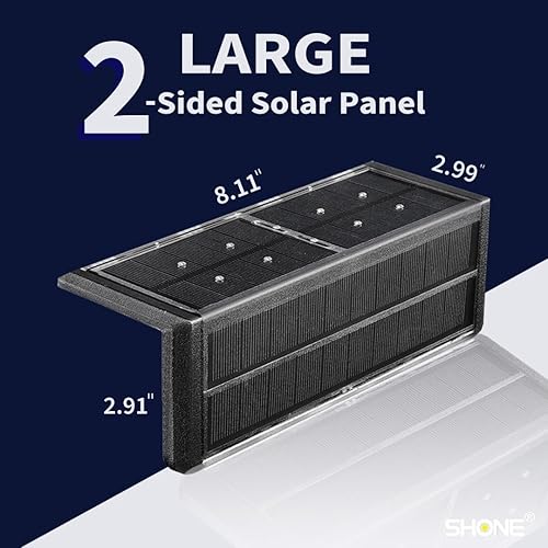 Miniatura 5 de SHONE Luces de pared de contención con energía solar, IP67 impermeable LED para paisaje, base de acero inoxidable, iluminación inalámbrica para