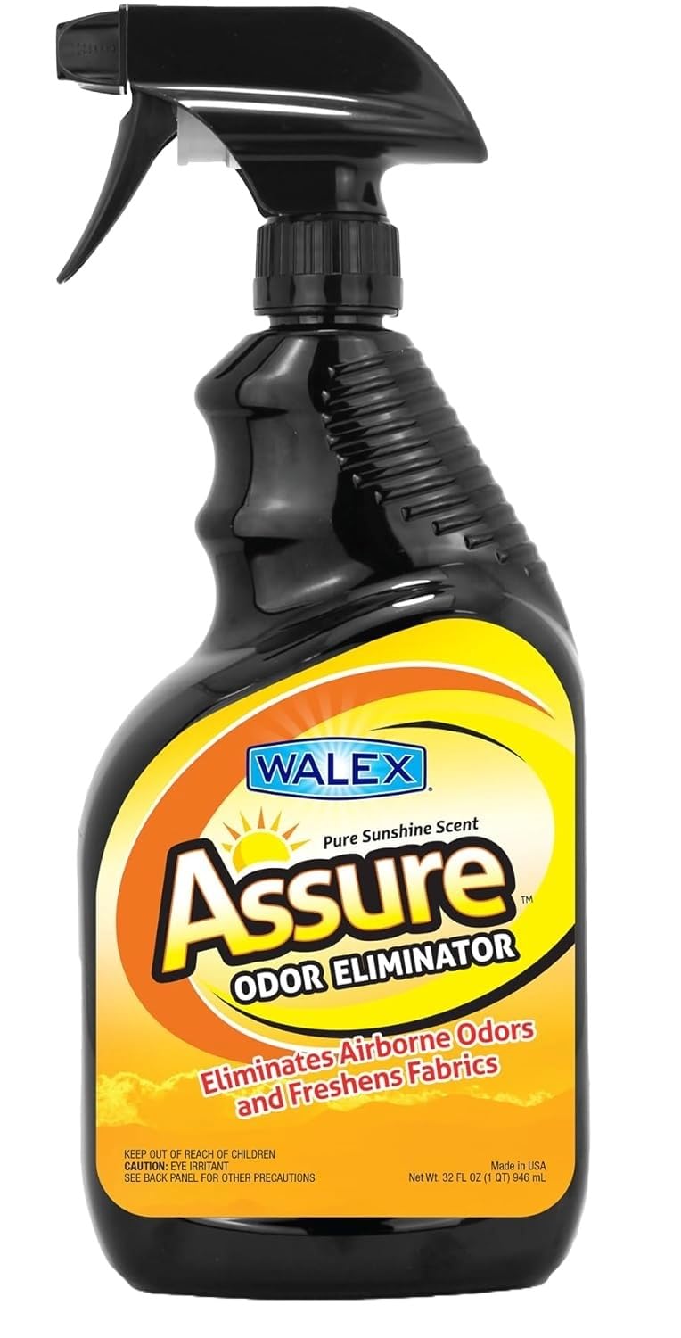 Walex Assure RV Odor Eliminator odświeżacz powietrza w sprayu, neutralizator dezodoryzatora do kampera, kampera, przyczepy, łodzi, domu, biura, czystego słońca, 900 ml