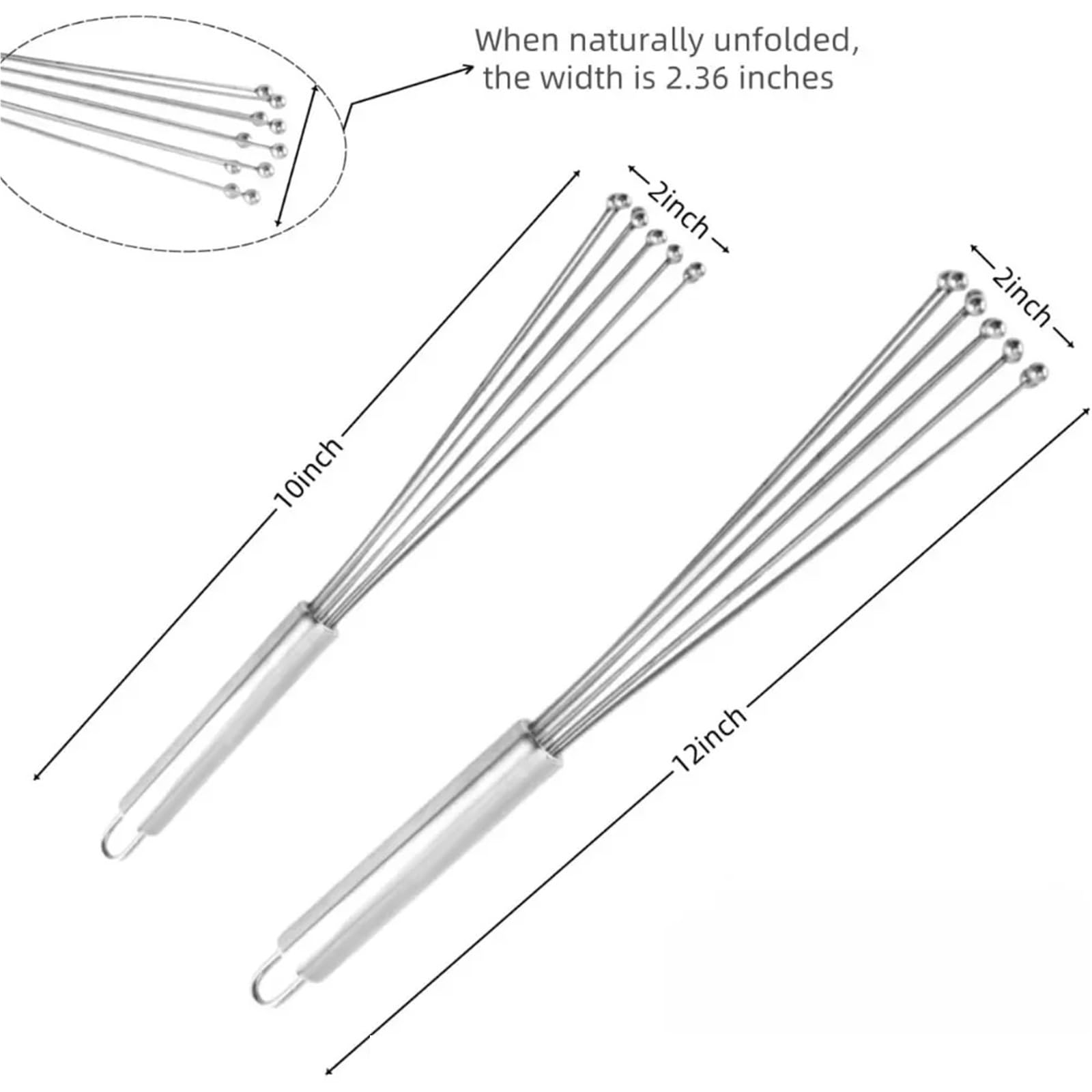 3 stücke 10/12 Zoll Manuelle Schneebesen Edelstahl Ball Mixer Leicht Zu Reinigen Wiederverwendbare Metall for kochen Mischen Küche Gadgets Für Küche