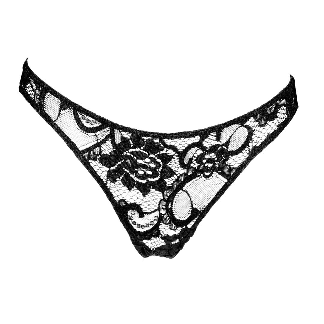 Foly Lingerie - Slip Brasiliana Venere in Pizzo, Donna Super Sexy Hot, Taglia S, Made in Italy