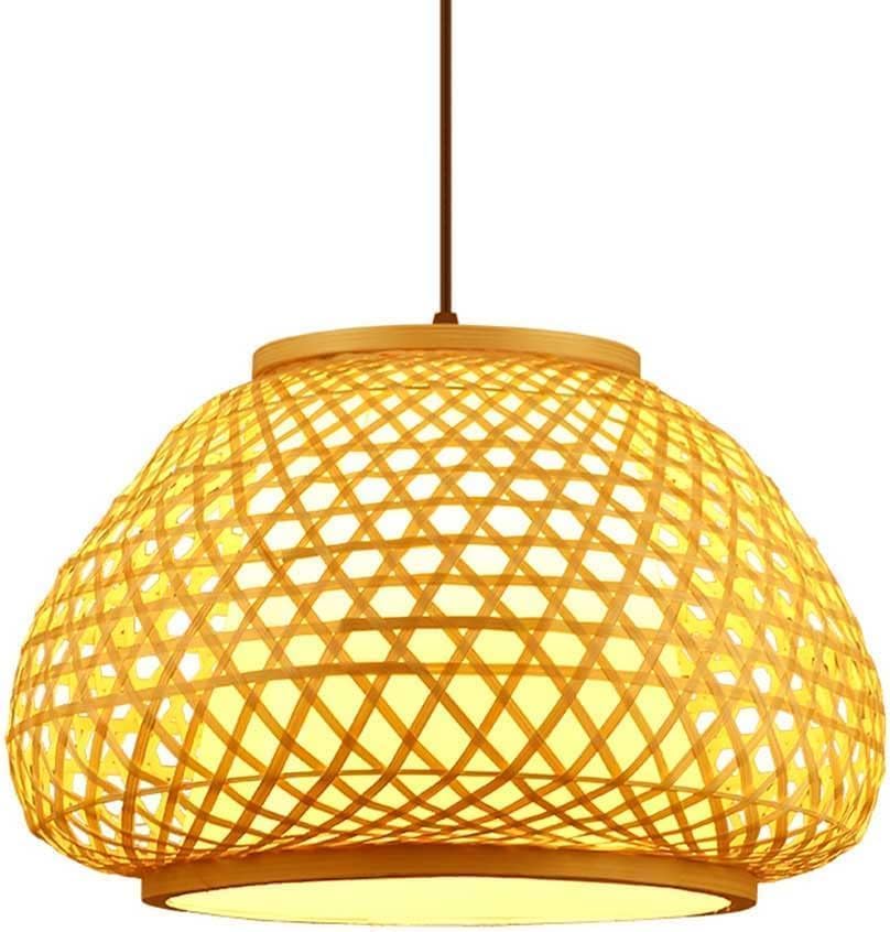 Plafonnier panier en bambou tissé main LYGXWJFC rétro japonais