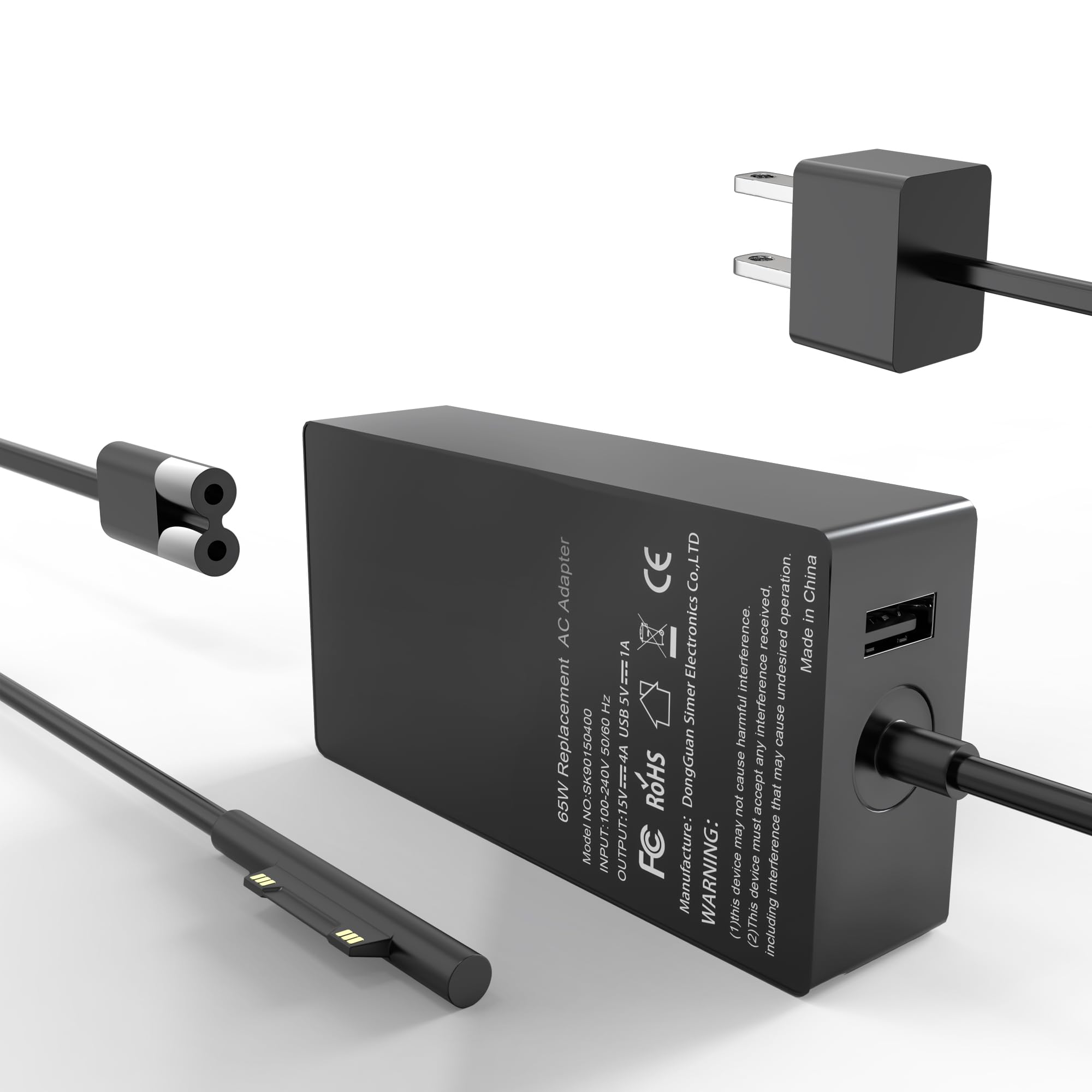 65W Surface Pro Charger for Microsoft Surface Pro 10/9/8/7+/7/6/5