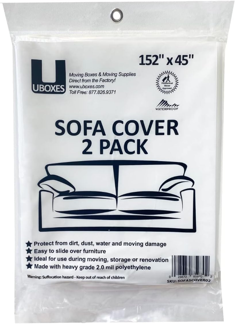 Uboxes SOFA Moving Covers (2 Pack) - 45" x 152" - Moving & Storage Bags
