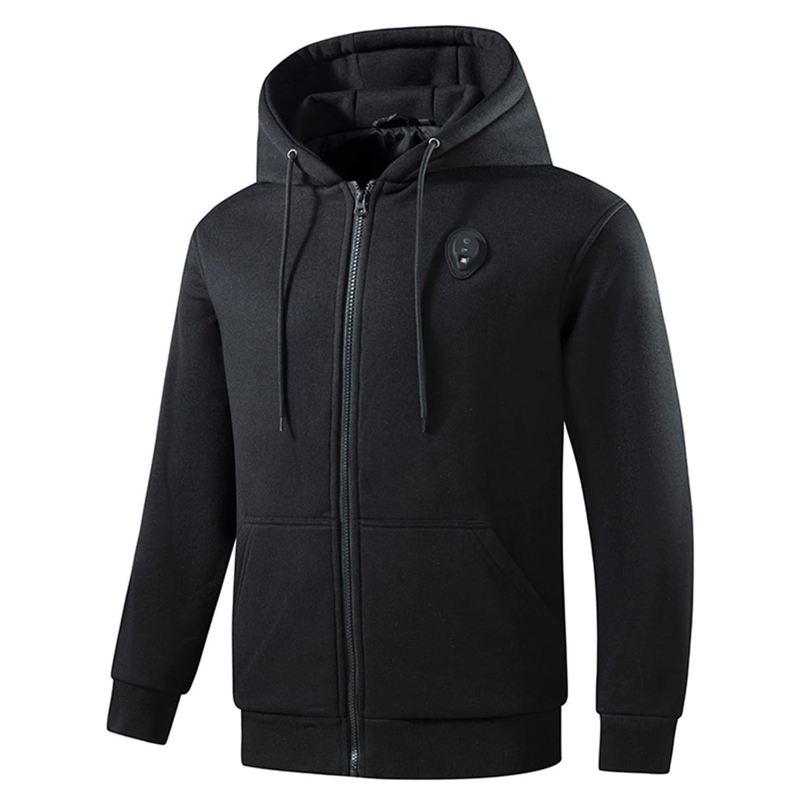 UHouse Beheizbare Sweatjacke Herren Winter Heizjacke mit 5 Heizzonen USB Beheizbarer Hoodie mit LED Elektrische Beheizte Jacke Männer Wärme Winterjacke Große Größen Kapuzenjacke M-5XL