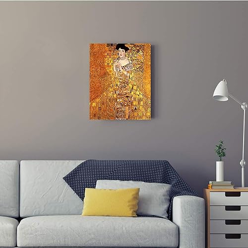 Miniatura 2 de A&T ARTWORK The Lady in Gold de Gustav Klimt. Reproducciones de arte clásico del mundo, impresiones en lienzo giclée para decoración del hogar, 20 x