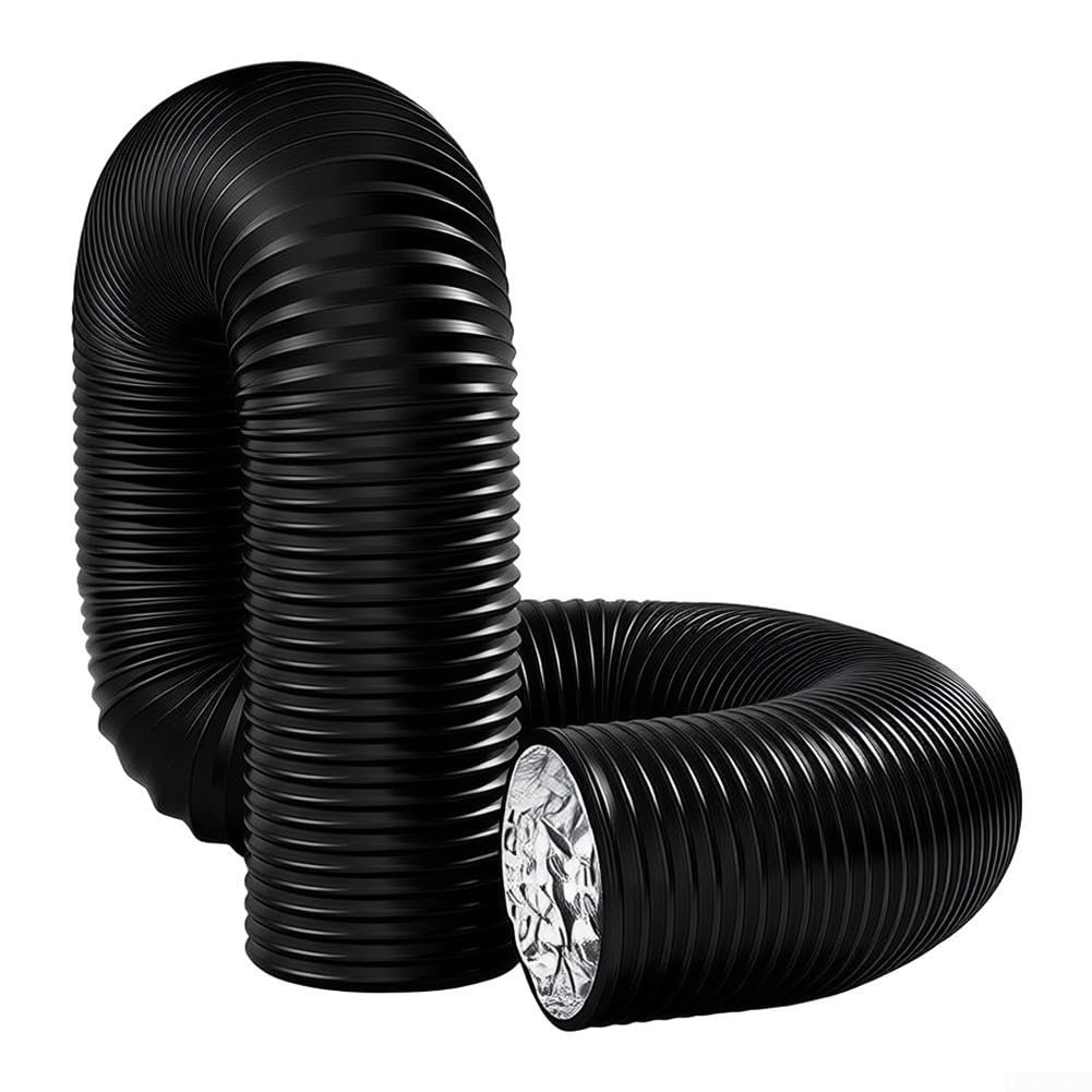 Tubo Ventilación Aluminio 4 Pulg 19 Pies Flexible Negro