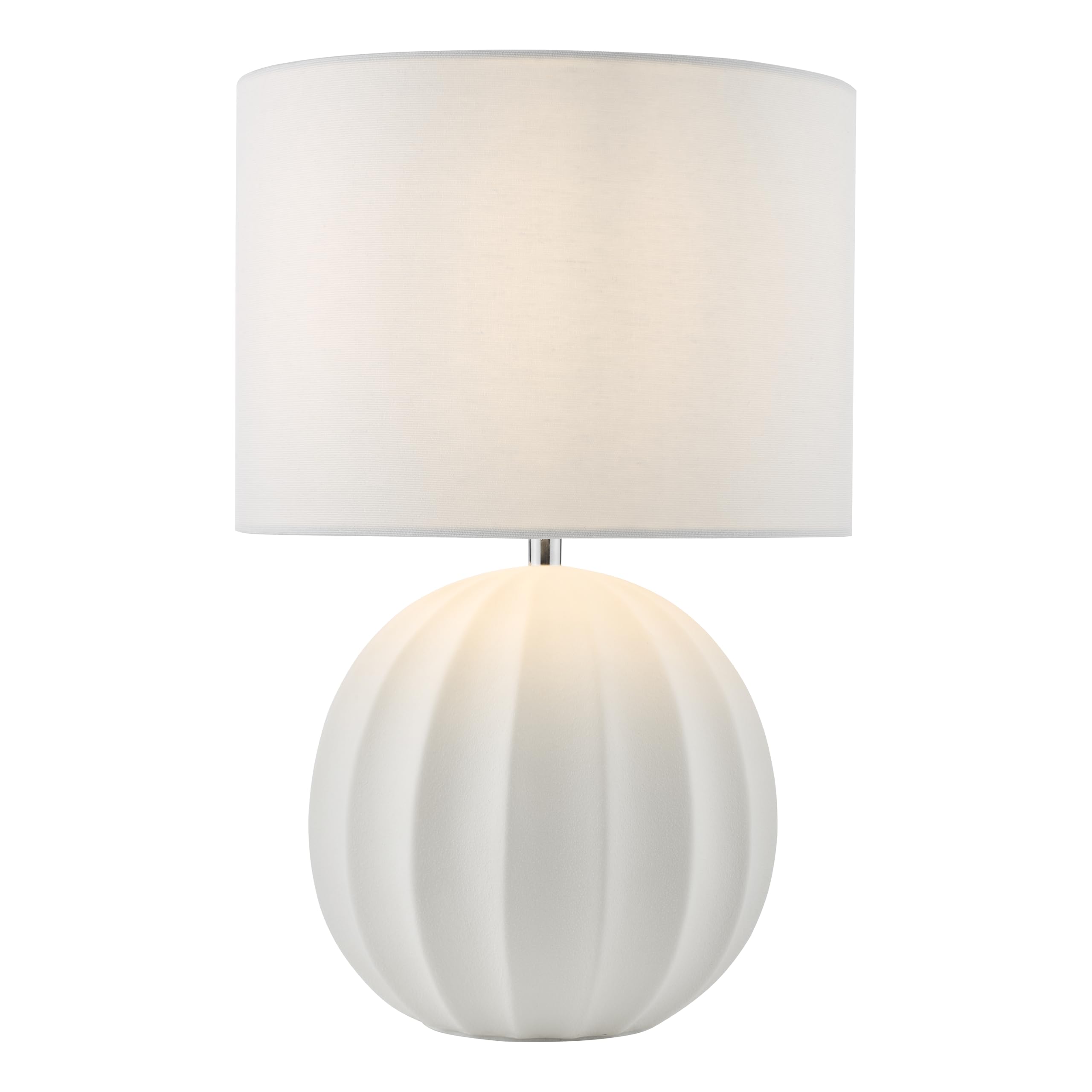 Dar Lighting Cream Dar Mavis Ceramic Table Lamp, With Shade, 400Mm Height, Indoor, Ac Power