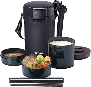 タイガー魔法瓶(TIGER) タイガー 魔法瓶 保温 弁当箱 ステンレス ランチ ジャー 茶碗 約 4 杯分 ブラック LWU-A202-KM Tiger