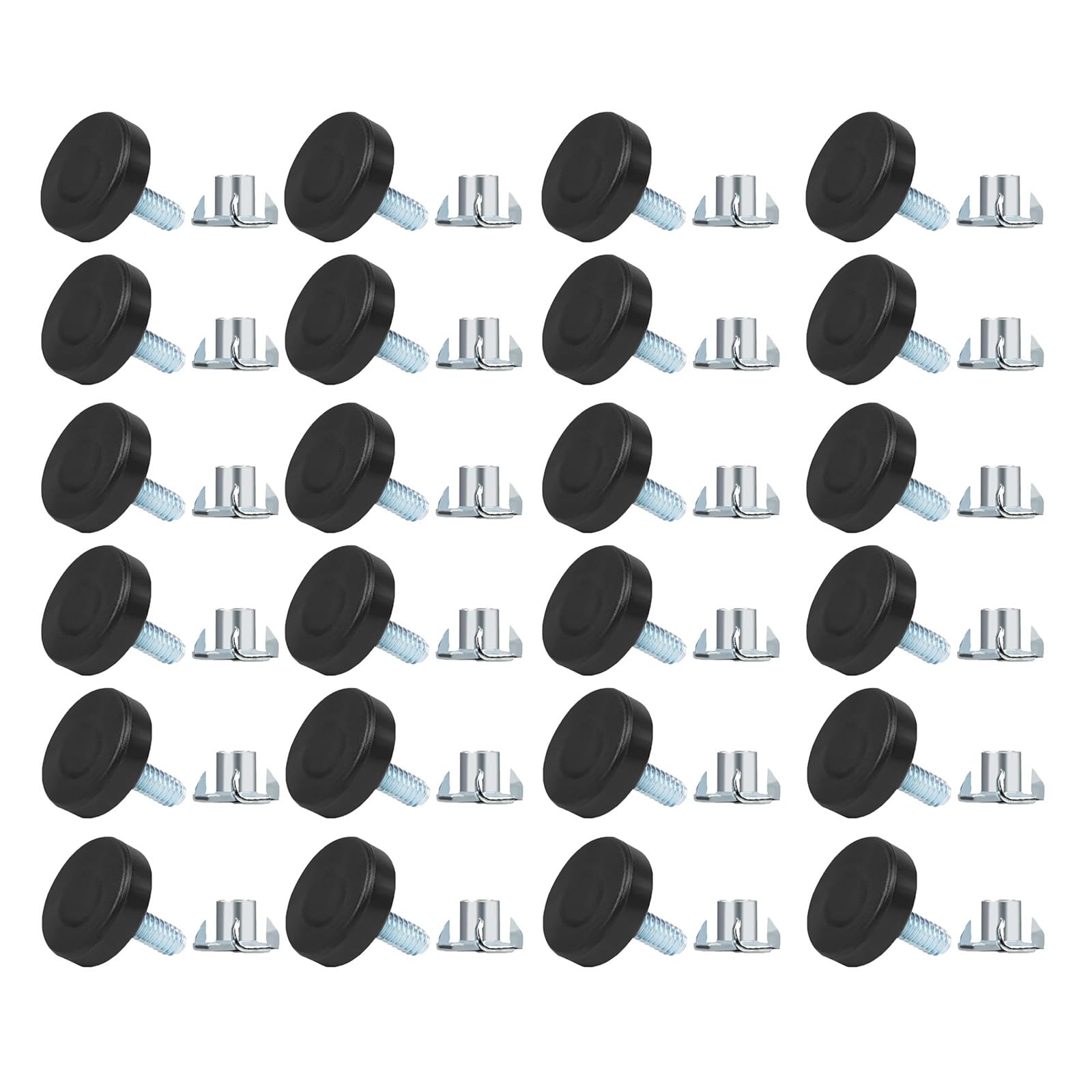 Kalttoy 24Pcs Installation W 24Pieces Adjustable Furniture Levelers M6threaded Screw In Leg Height Adjusters Accessory For Chairs Sofas Shelves Thread Furniture Feets