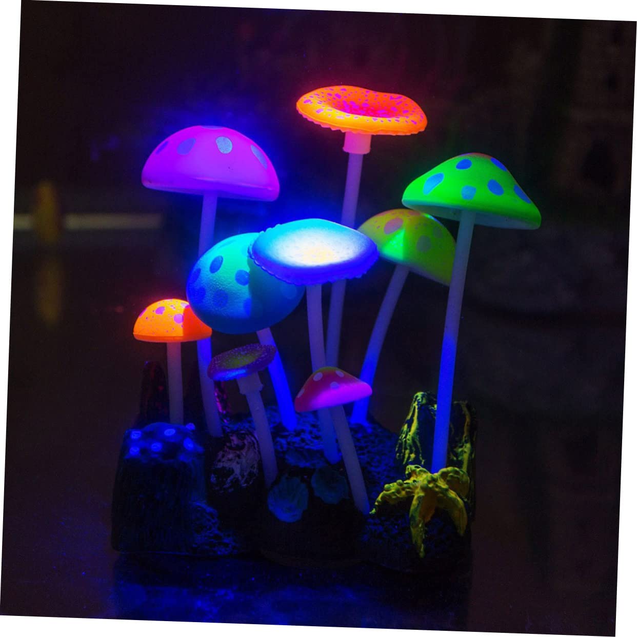 POPETPOP Aquarium Deko Leuchtend Set 3st Kunstpflanze Aquarium Aquarienpflanzen Aquarienpilz Dekorationen Für Aquarien Dekorationspflanzen Für Aquarien Kletterndes Haustier Scheinen