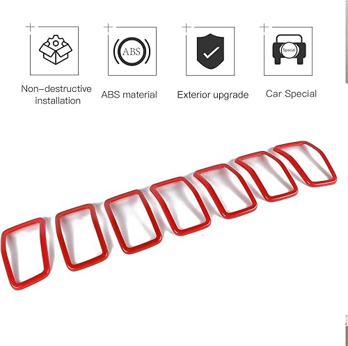 Miniatura 10 de JeCar Insertos de parrilla para Jeep Cherokee, insertos de rejilla delantera para Jeep Cherokee 2019-2020 (grano de fibra de carbono)