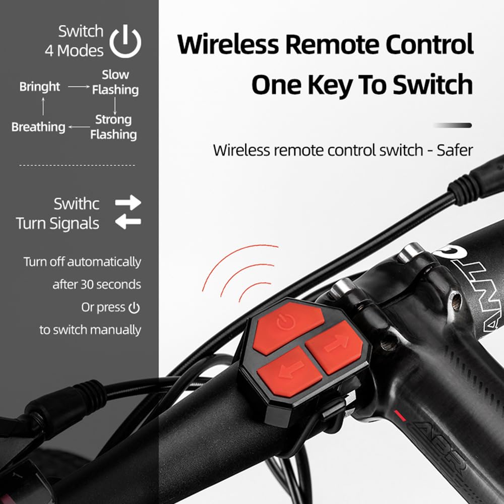 Bike Tail Light Cycling USB Torcia Ricaricabile Wireless Impermeabile Telecomando Luce Posteriore MTB Accessori Stradali