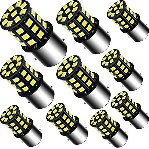 Debonauto 10 x 1157 BAY15D LED Bulb Car Reverse Rear Turn Signal Parking Light 33 SMD White Lamp 6000K 12V