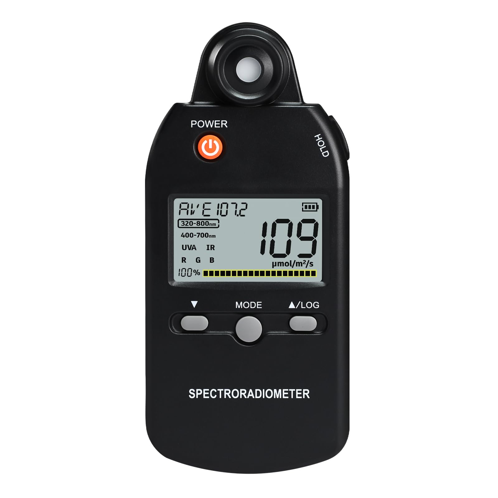 3-in-1 PAR Meter 320-800nm PPFD Tester Meter Measures PPFD/UVA/IR Light Intensity, Quantum PAR Meter for LED Grow Lights, Spectroradiometer RGB Meter 5000μmolm/s with Data Records, Hold/MAX/MIN/AVG-image-45