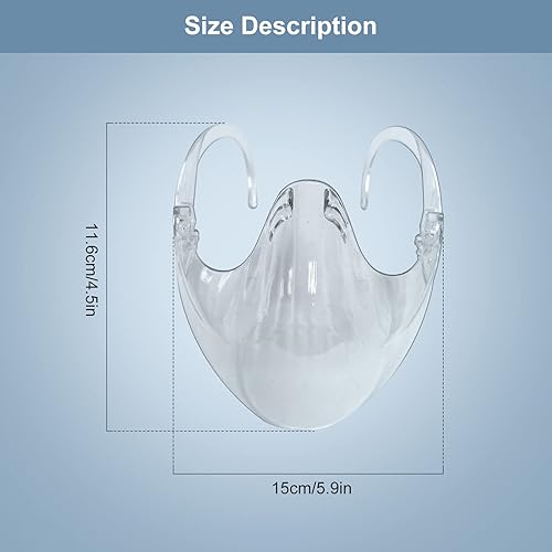 Miniatura 4 de DIGIGRE 2 cubrebocas transparentes de plástico reutilizables lavables de plástico para entrega rápida en 3 a 5 días