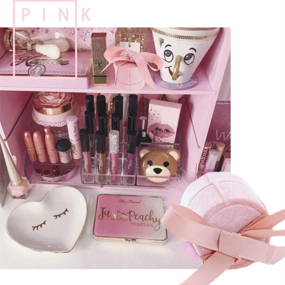 YCTTKDD 1 ück rosa Samt-Ringbox mit Schleife, Schmuckschatulle, Ohrring-Box, Geschenk, Retro-runde Schmuckschatulle, Geschenkbox, kleines Valentinstag-Geburtstagsgeschenk