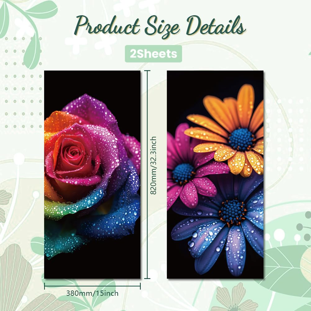Lot De 3 Autocollants Poubelle Fleurs Gerbera Roses – Décoration Florale Résistante Aux Intempéries Pour Poubelle Extérieure