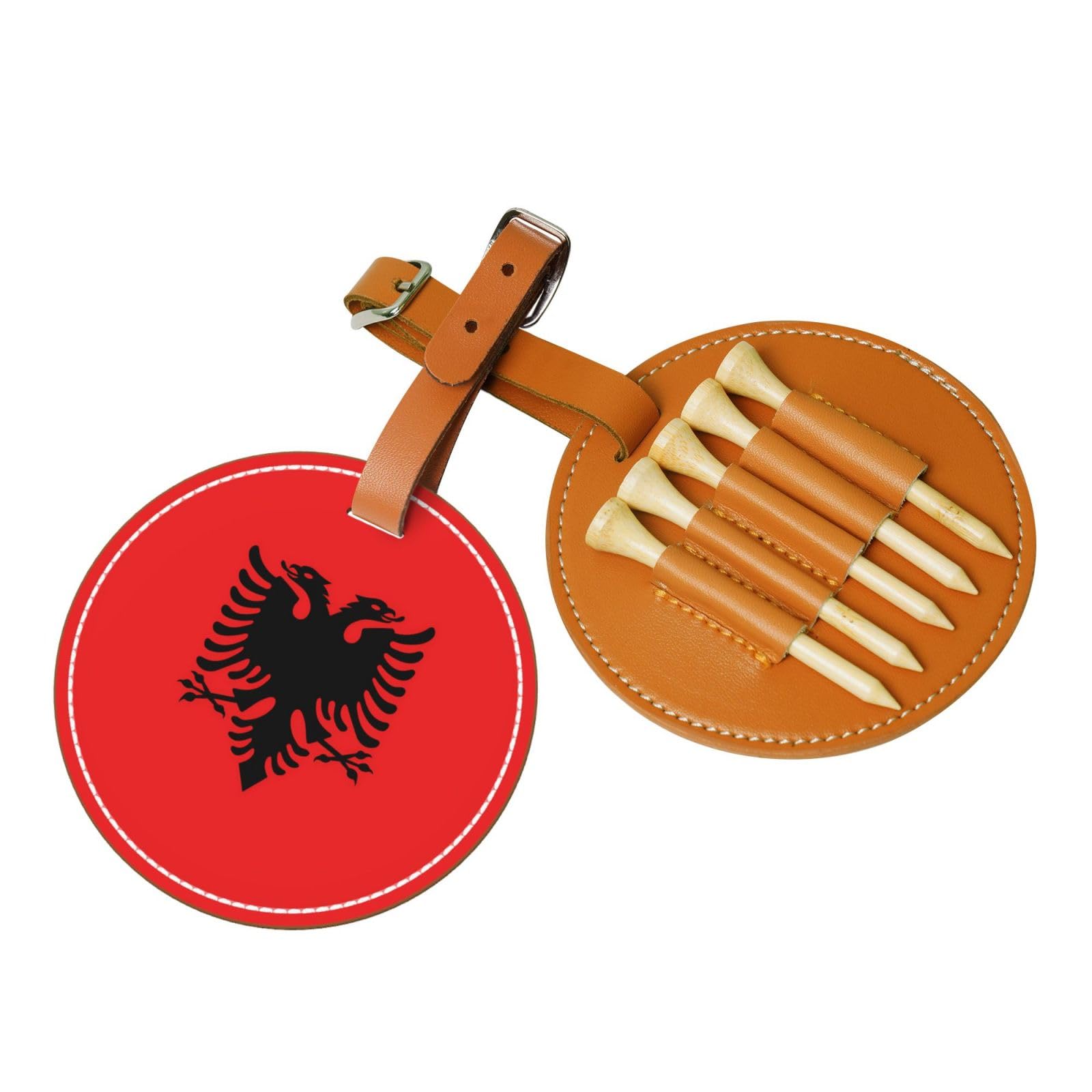 WXXWXD Albanian flag Printed Golf Tee Storage Bag - Portable Storage, Easily Organize Tees