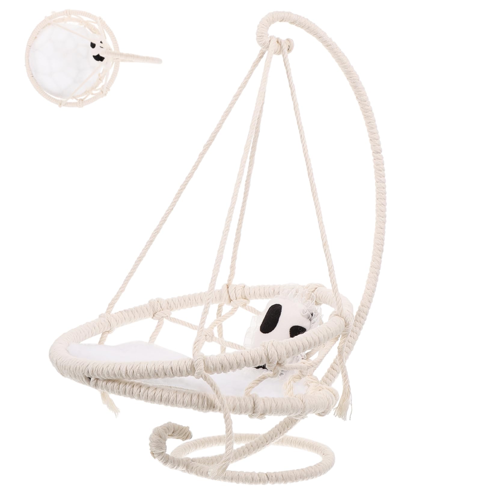 ibasenice Hamster Hängematte für Kleintiere, Beige aus Baumwollseil