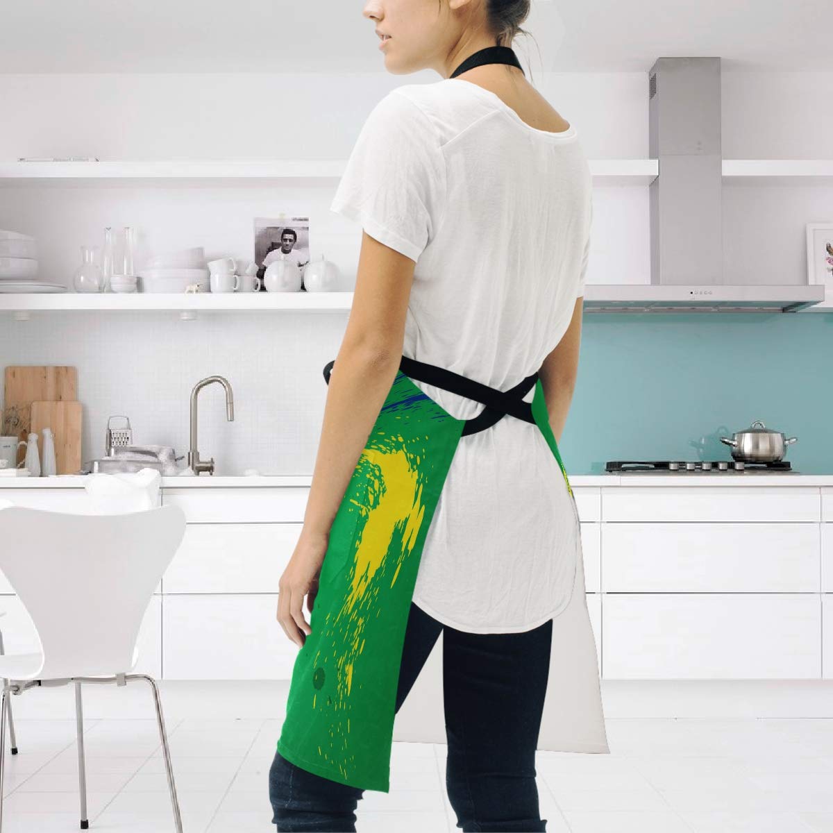 Smooffly Grembiule Da Cucina Unisex Colorato Pallone Da Calcio Arcobaleno - Impermeabile In Oxford