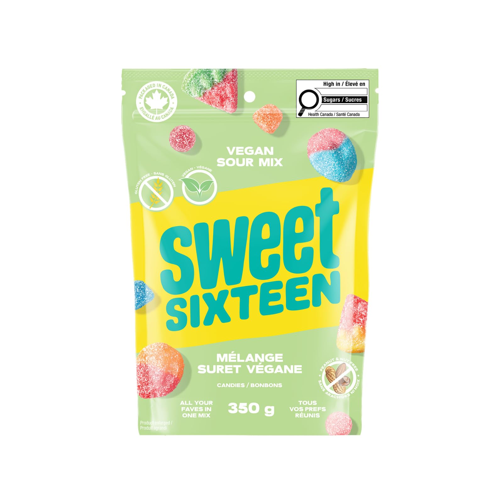 Sweet Sixteen Vegan Sour Gummy Candy Mix - Assorted Flavors
