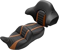 Vista 24 de TCT-MOTORPARTS Respaldo de pasajero envolvente recortado para Harley Touring Road King Road Street Electra Glide 2014-2023 Negro&Rojo