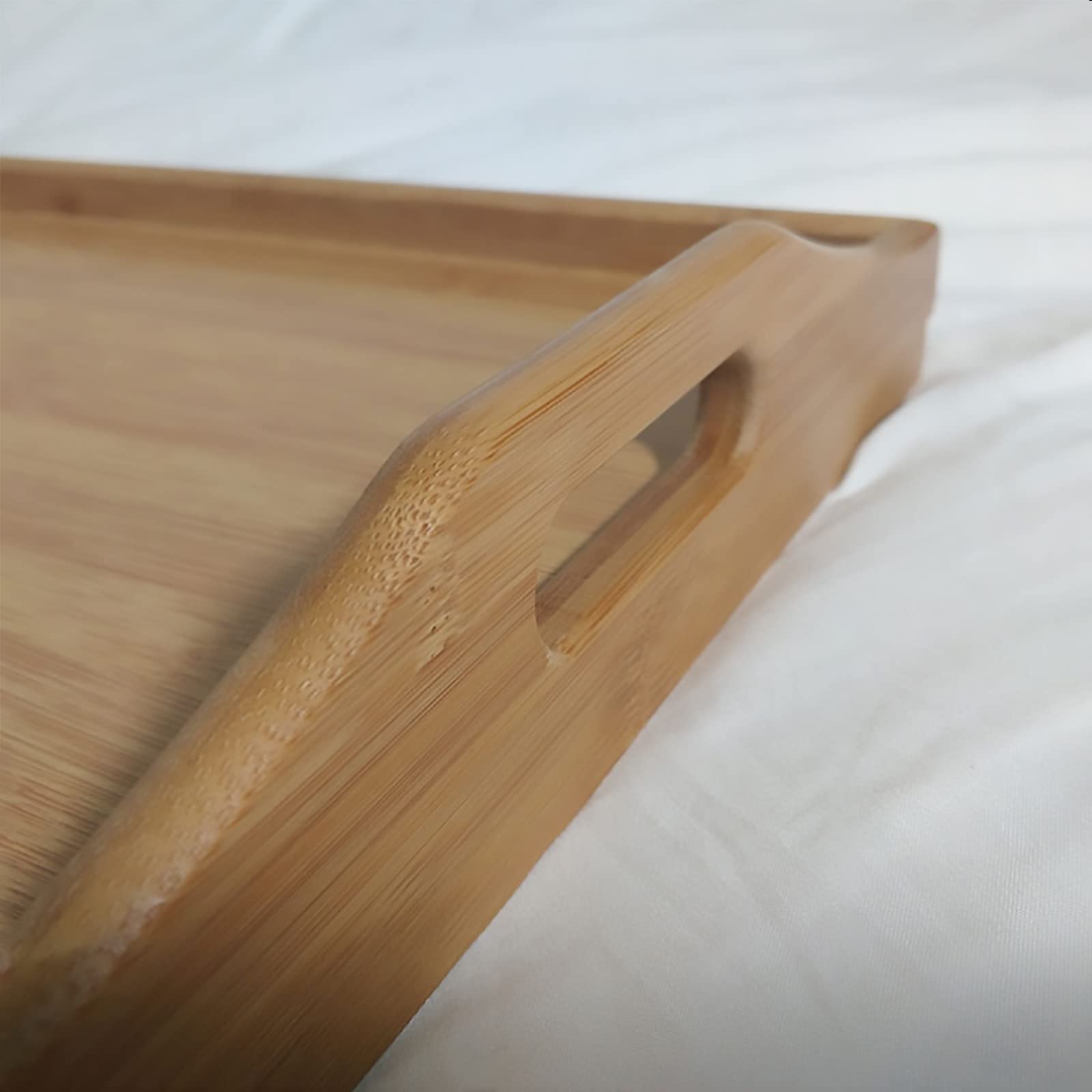 Mesa Auxiliar con Ruedas, Bandeja de Cama de bambú con Patas de Mesa abatibles Patas de pie Bandeja para portátil Apta para Personas con Movilidad Reducida