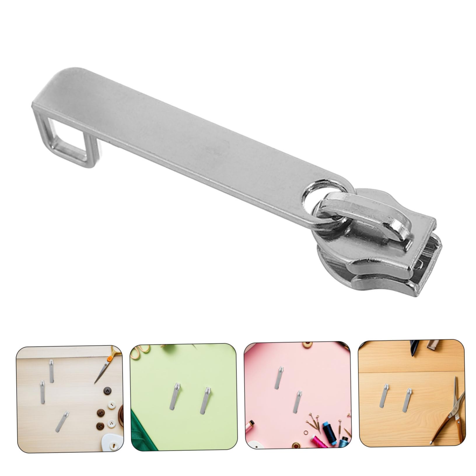 Angoily 100 Piezas Unidades Cabezas de Cremallera Metálicas Reemplazables con Deslizador Desmontable para Reparación de Mochilas Maletas y Chaquetas con Orificio para Candado Color
