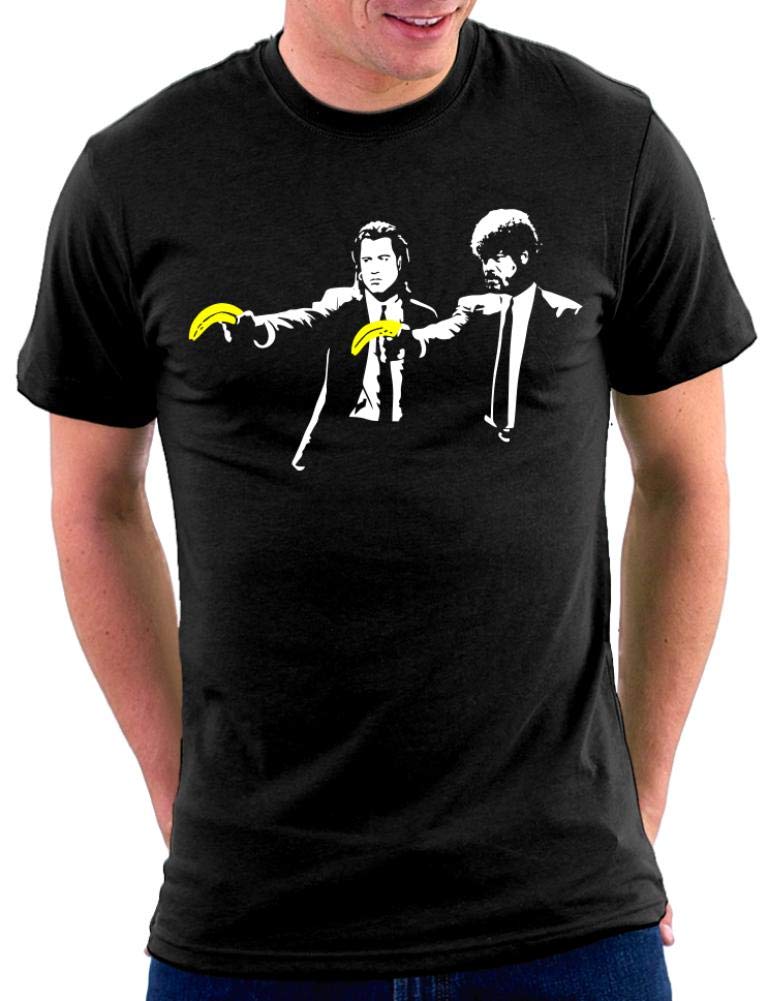 Million Nation Men's Black Banksy Pulp Fiction Bananas T-Shirt - 0-3 Months