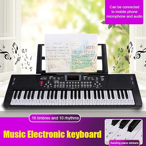 Miniatura 3 de Orgonite Teclado de piano de 61 teclas, teclado electrónico para principiantes, piano de teclado portátil, con micrófono de altavoces duales