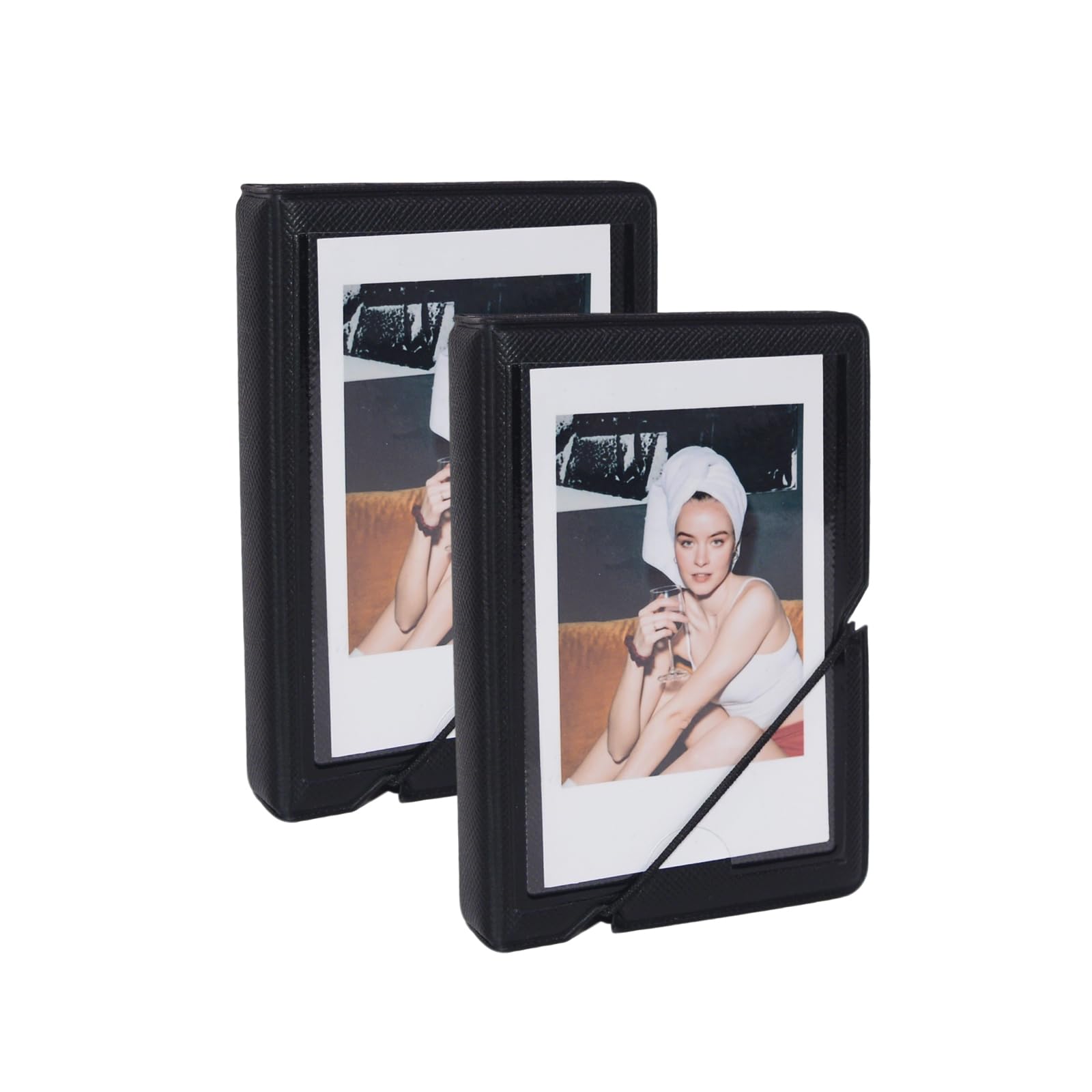 2 Pack Mini Photo Album with 28 Pocket for Fujifilm Instax Mini 12 11 99 90 40 9 8 7 EVO LiPlay 2x3 Inch Pictures Films,Kpop Photocard Holder Albums for 54x86mm Pictures (Black)