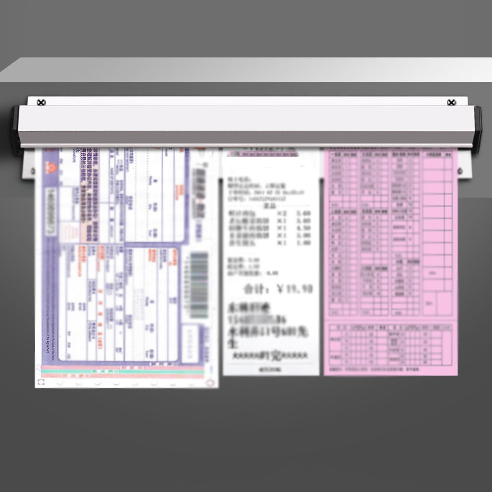 Tab Grabber, Quittungshalter aus Aluminium, Clip-Bestellanzeigeschiene, zum Aufbewahren von Bestellungen, Tabs oder Papieren, für Küchencafés, Pubs und Bars (30–100 cm mit Schrauben und Aufkleber)