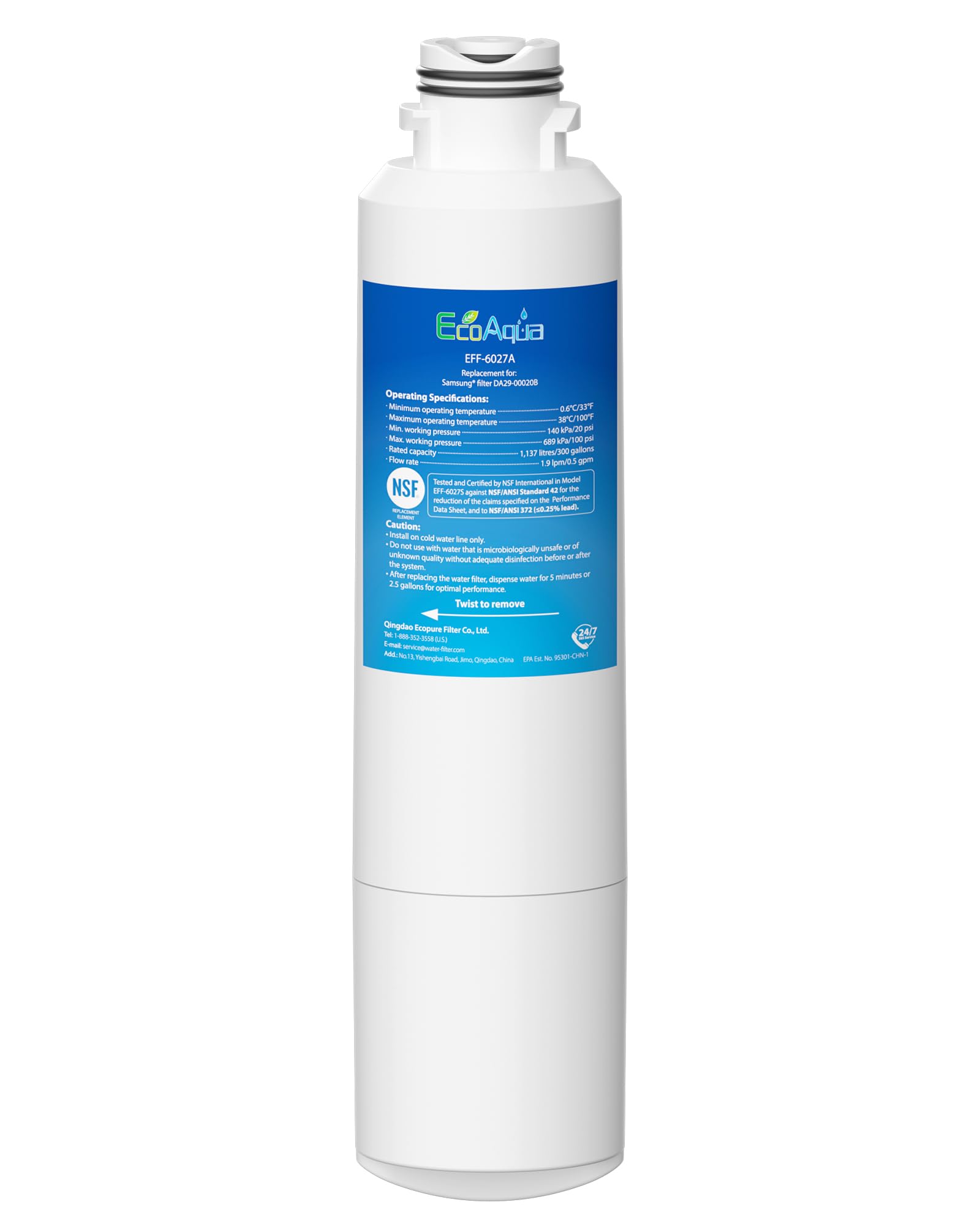 Amazon.com: EcoAqua EFF-6027A Replacement Filter, Compatible with