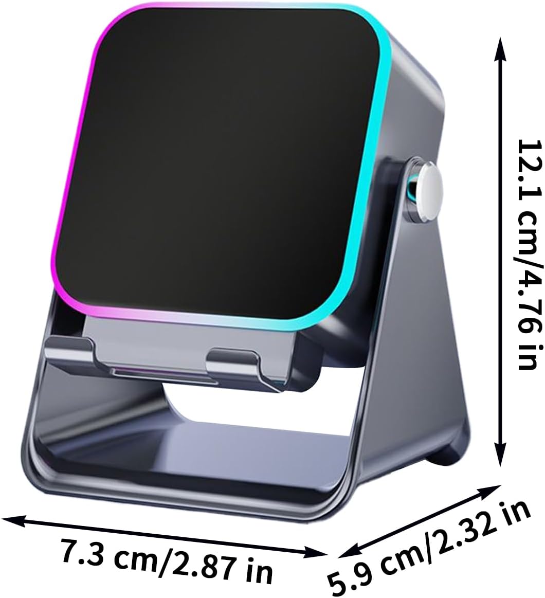 Induction Speaker with Phone Stand Wireless Induction Audio 12.1x7.3x5.9cm Speaker Amplifier with Light 10W Phone Holder Smartphone Bracket