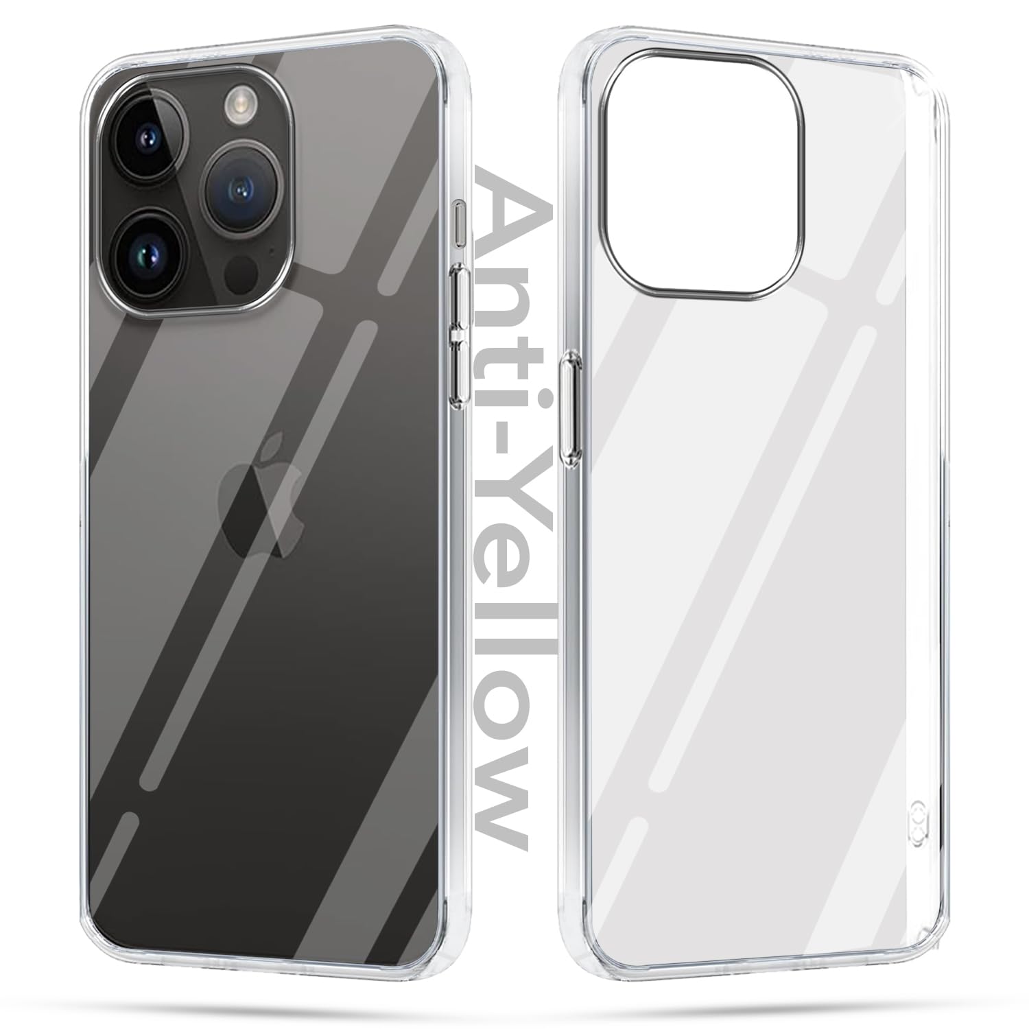 Jkobi Lifetime Anti-Yellow Clear Back Cover Case for Apple iPhone 13 Pro (Sleek Hard Crystal | Shockproof and Camera Protection)