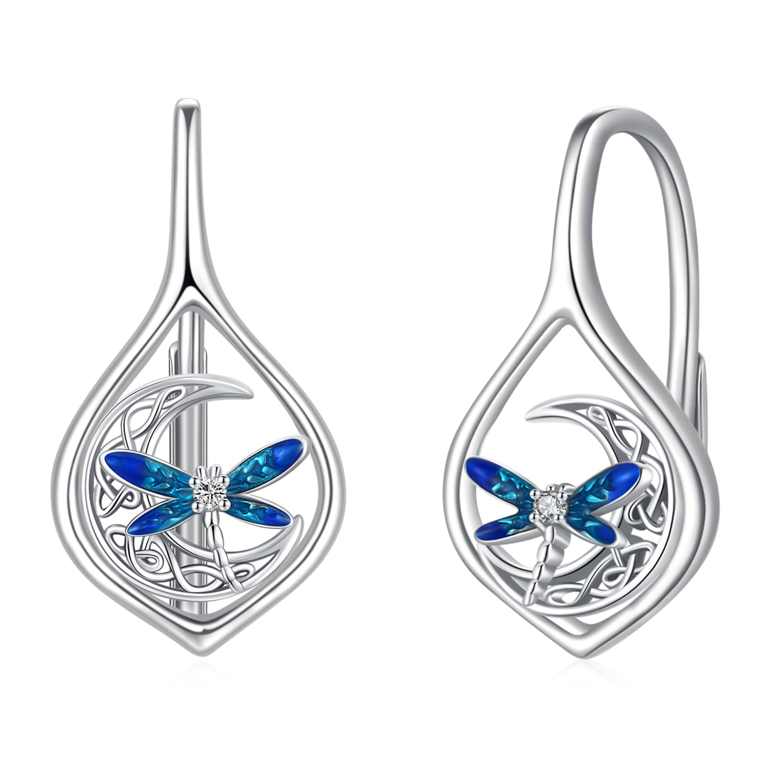 Orecchini a perno in argento sterling 925 a forma di libellula