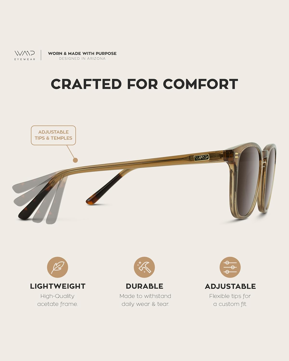 WMP Eyewear - Men's Polarized Modern Rounded Square Sunglasses - Image 4