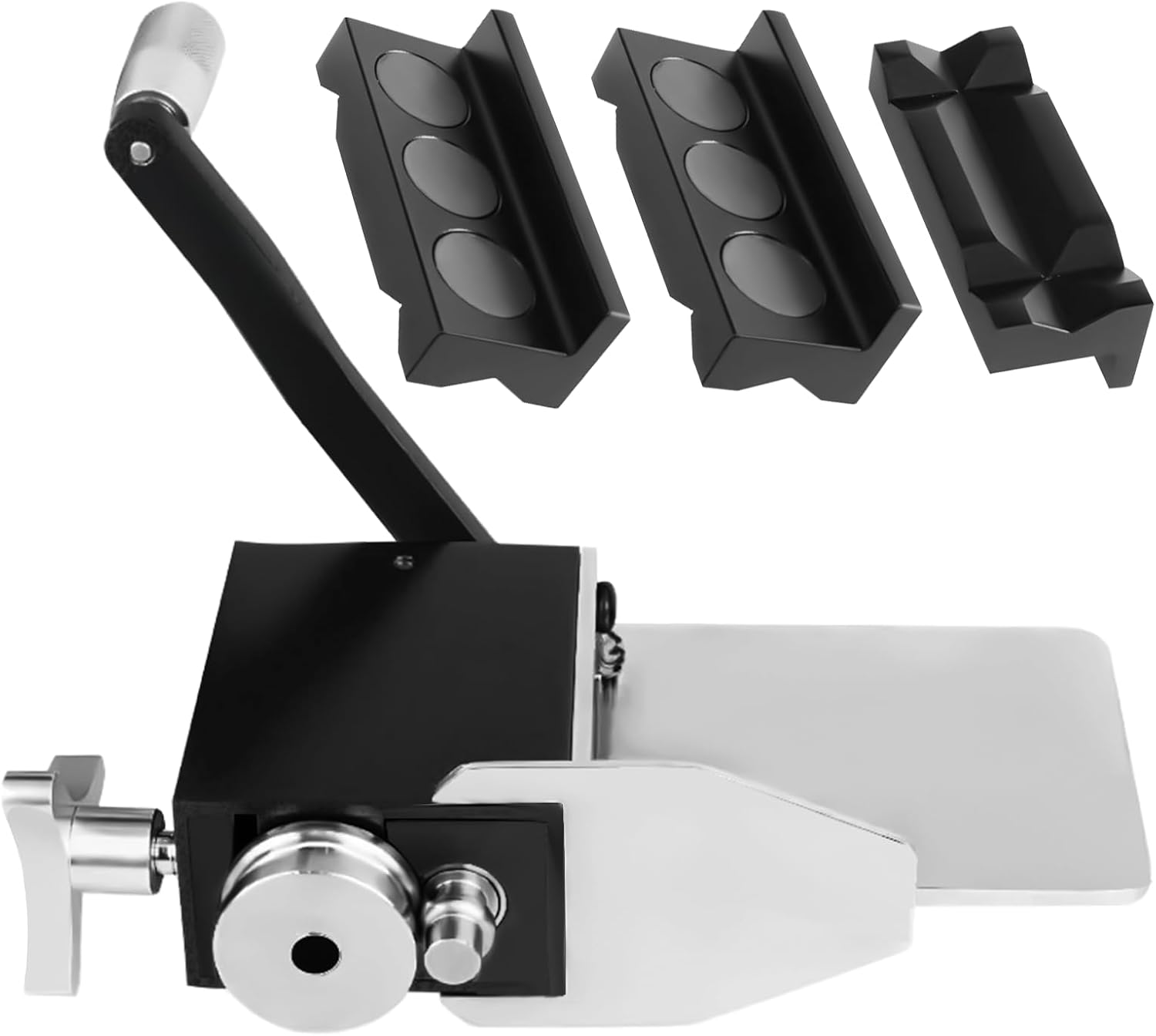 Upgraded Extended Tube Pipe Tubing Beader Tool, Manual Bead Roller Pipe Hose Tool for Intake and Intercooler Piping With one set of Nylon Vise Jaw Fit for 5/8" and Larger Tubes (Black)