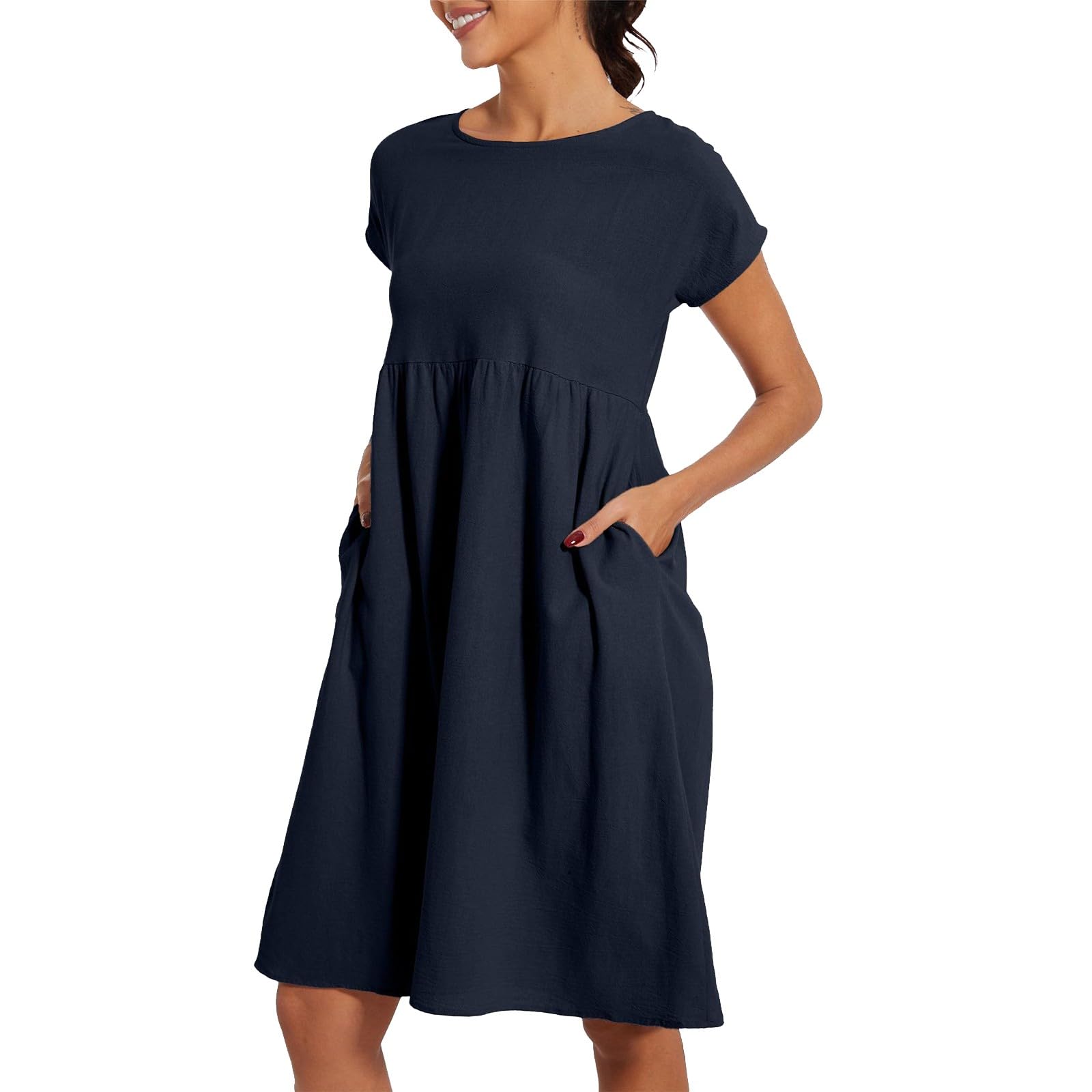 Womens Summer Dresses Fashion 2025 Short Sleeve Spring Mini Dress Casual Beach Vacation Clothes Dresses