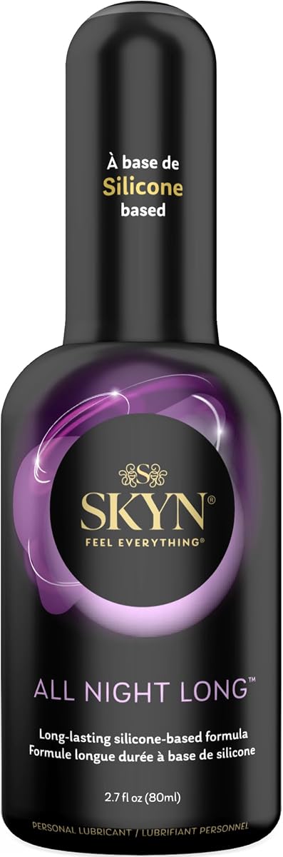 SKYN All Night Long Silicone-Based, Long Lasting Lube (2.7 oz) for Men, Women and Couples, Safe with Latex and Non-Latex Condoms