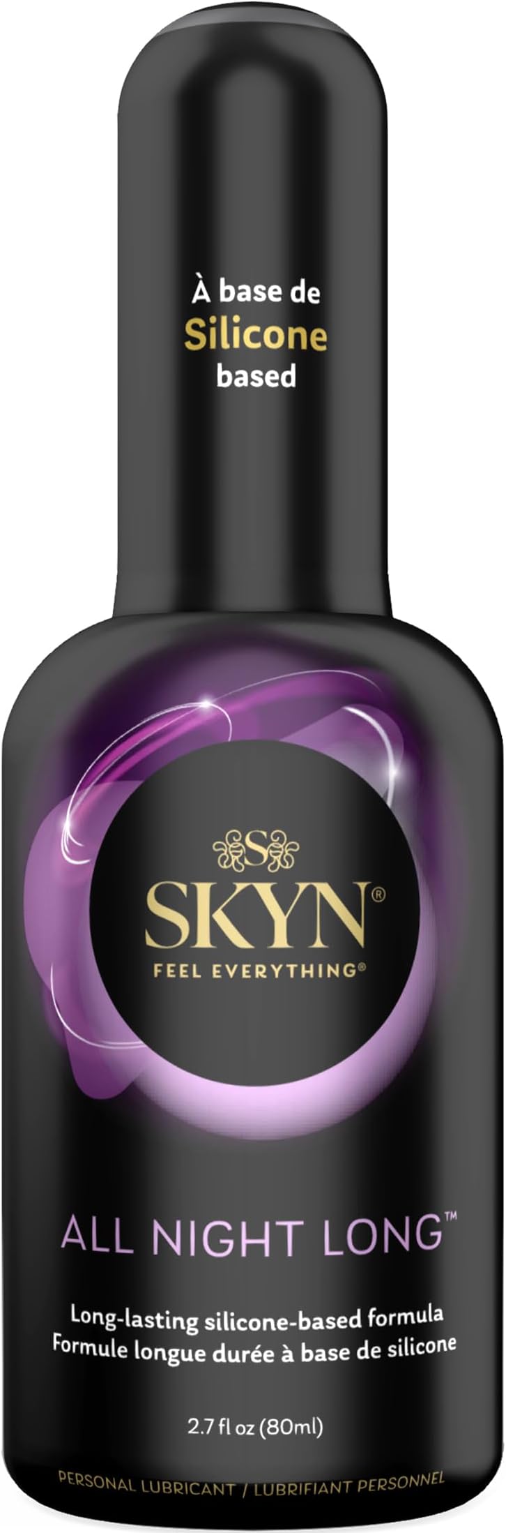 SKYN All Night Long Silicone-Based, Long Lasting Lube (2.7 oz) for Men, Women and Couples, Safe with Latex and Non-Latex Condoms