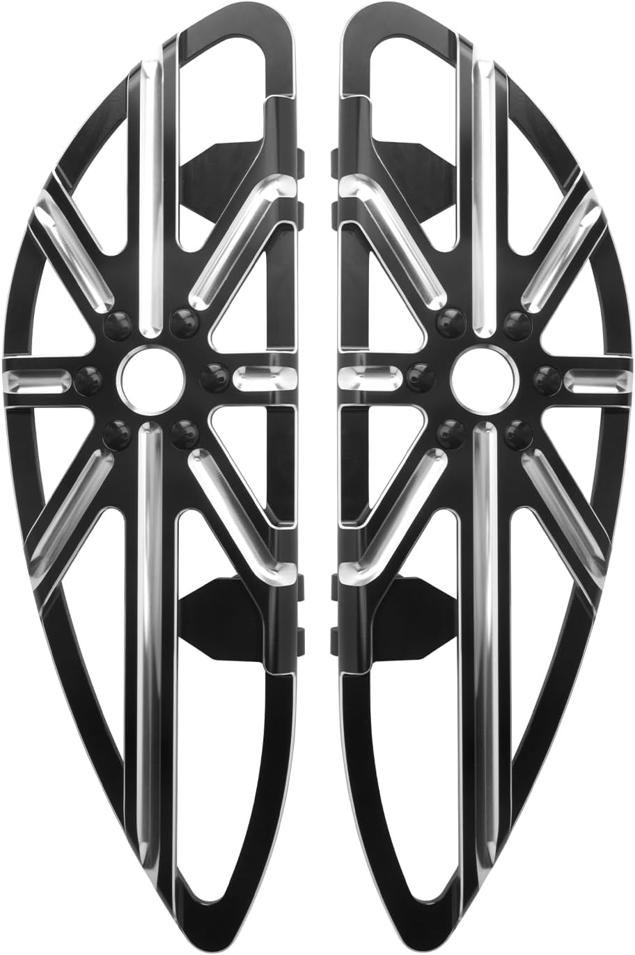 HDBUBALUS Motorcycle Floorboards CNC Front Driver Footboards Foot Pegs Fit for Harley Touring Softail Dyna FLD Road Glide Road King Street Glide Black